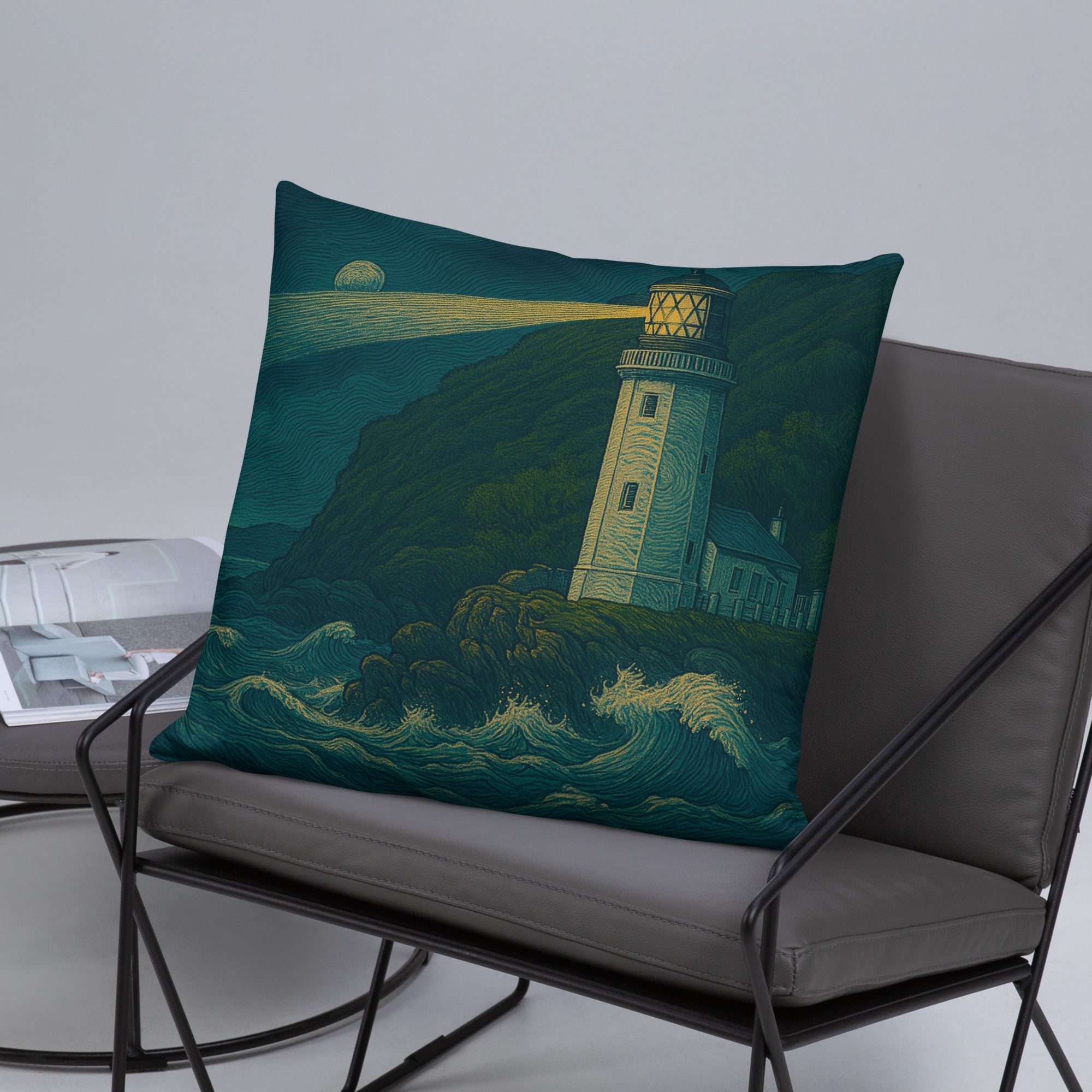 Cottage window with notebook front cover visible