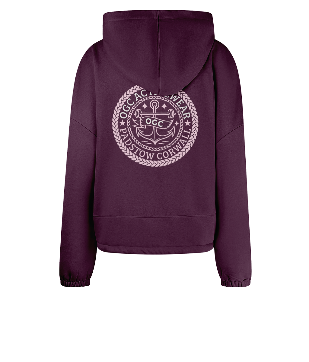 OGC Wave Cropped Hoodie Mulberry
