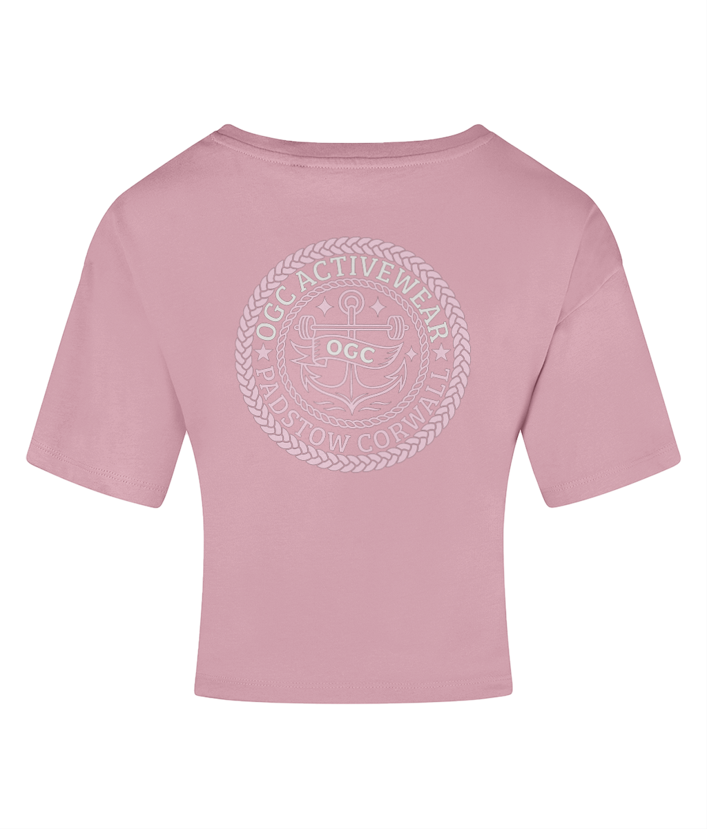 OGC Pink Wave Cropped Cotton T-shirt