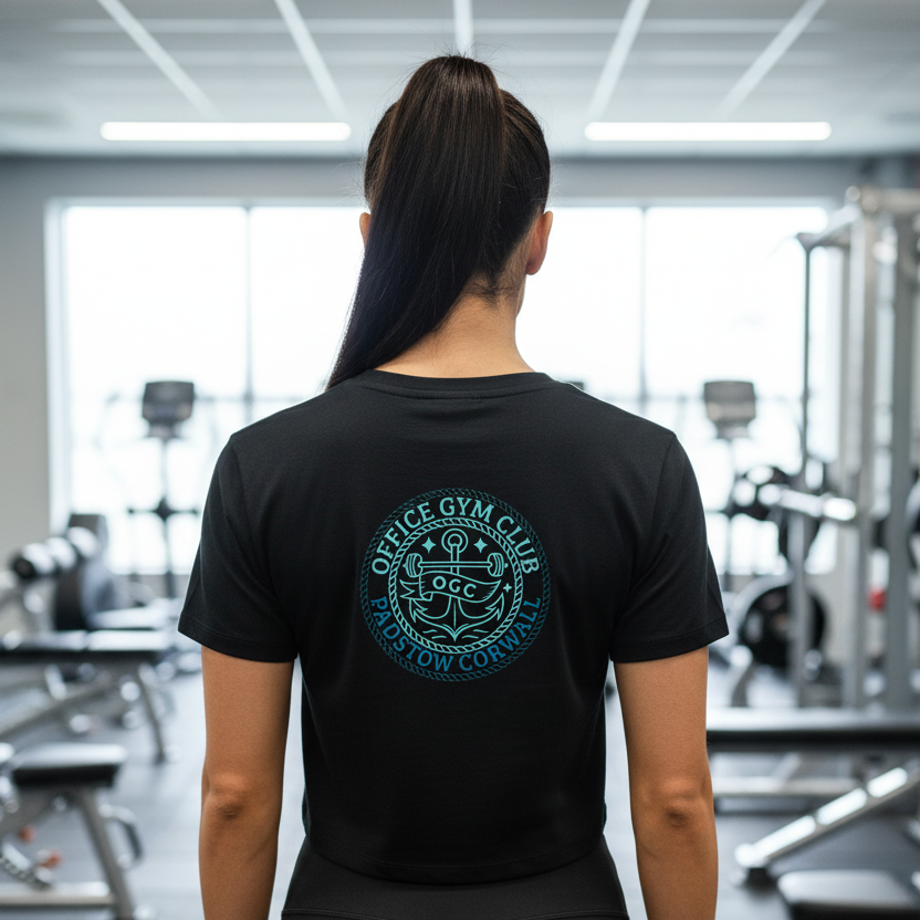 OGC Wave Women's Crop Tee in Black