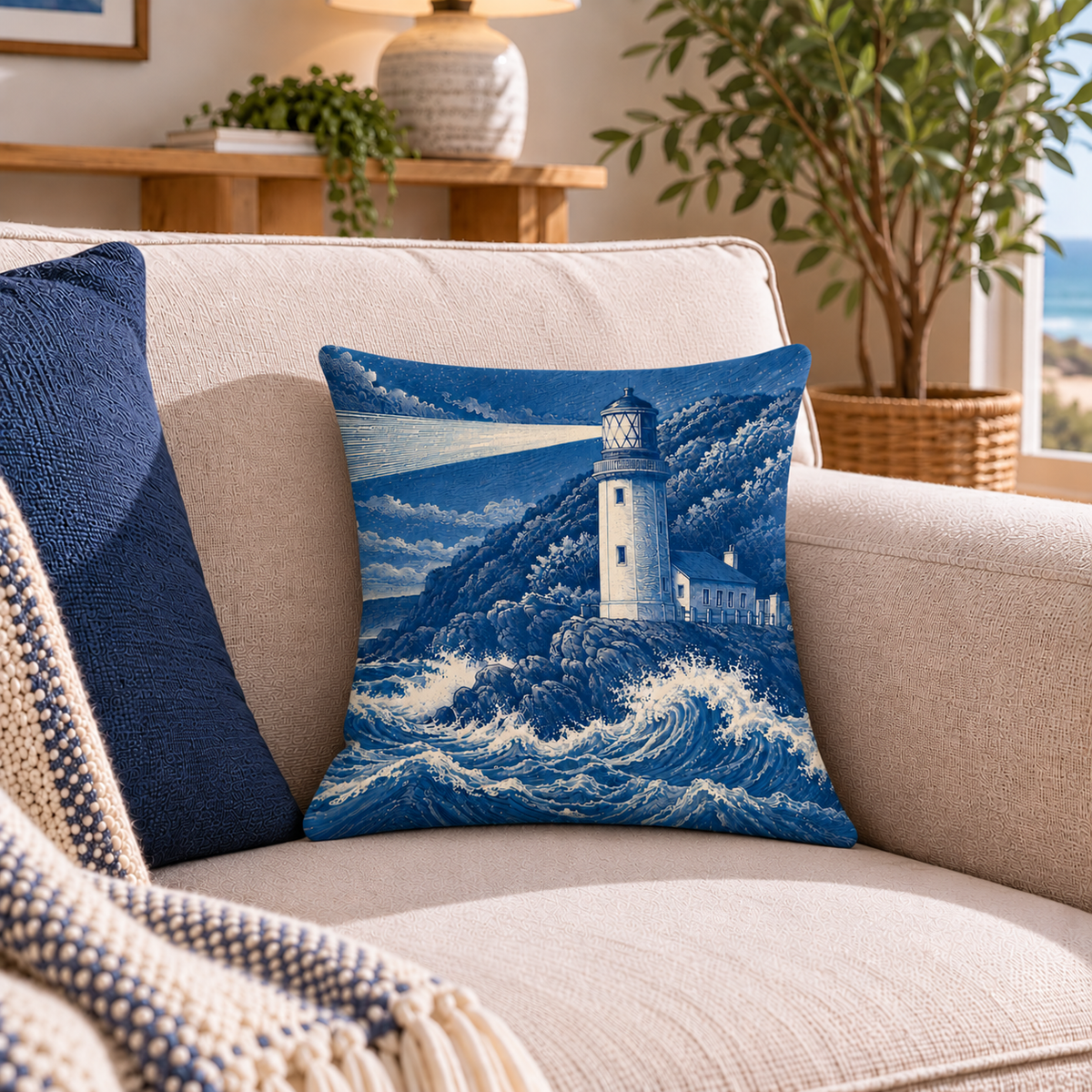 The Shore Cushion with Pad | Coastal Décor