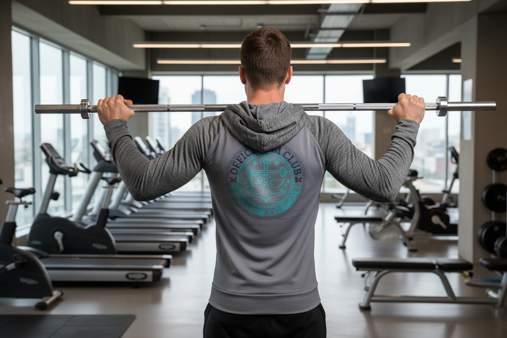 OGC Training Hoodie back view with contrast sleeves