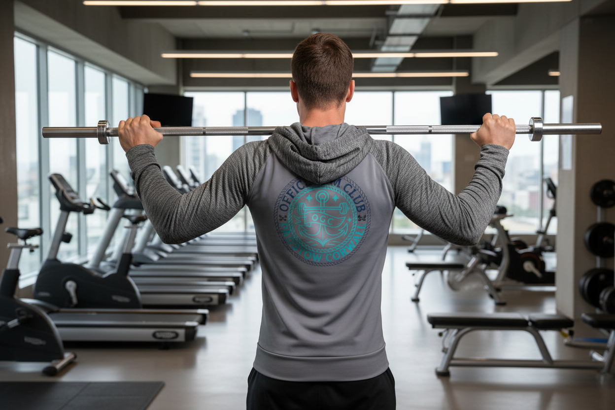 OGC Training Hoodie back view with contrast sleeves